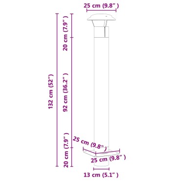 vidaXL Επέκταση Καμινάδας Ασημί 25 x 25 x 132 εκ Ανοξείδωτο ατσάλι