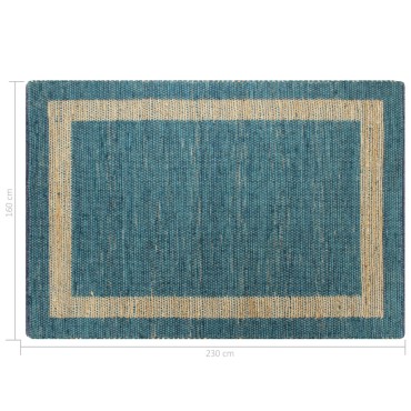 vidaXL Χαλί Χειροποίητο Μπλε 160x230cm από Γιούτα