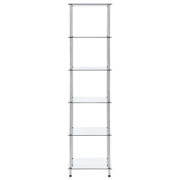 vidaXL Τραπεζάκι Σαλονιού 6 Επιπ. Διαφανές 40x40x160cm Ψημένο Γυαλί 1 τεμ.