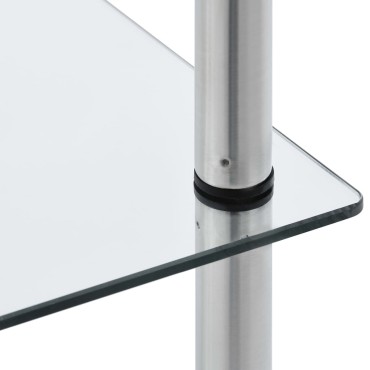 vidaXL Τραπεζάκι Σαλονιού 6 Επιπ. Διαφανές 40x40x160cm Ψημένο Γυαλί 1 τεμ.