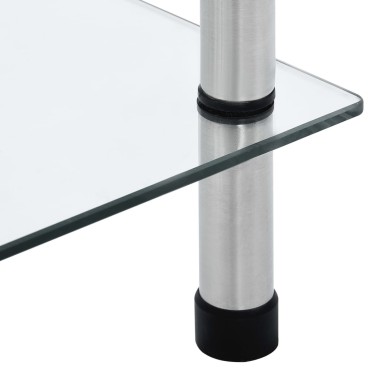 vidaXL Τραπεζάκι Σαλονιού 6 Επιπ. Διαφανές 40x40x160cm Ψημένο Γυαλί 1 τεμ.