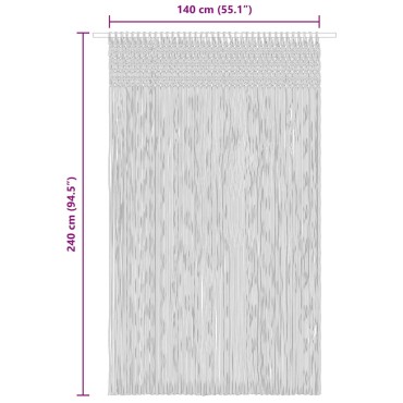 vidaXL Κουρτίνα Μακραμέ 140x240cm Βαμβακερή