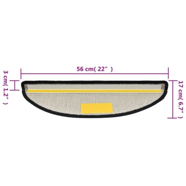 vidaXL Πατάκια Σκάλας 15 τεμ. Ανθρακί 56 x 17 x 3 εκ.