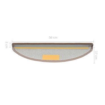 vidaXL Πατάκια Σκάλας 15 τεμ. Ανοιχτό Καφέ 56 x 17 x 3 εκ.
