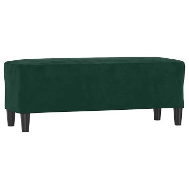 vidaXL Πάγκος Σκούρο Πράσινο 100x35x41cm Βελούδινος 1 τεμ.