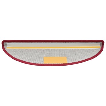 vidaXL Πατάκια Σκάλας 15 τεμ. Μπορντό 56 x 17 x 3 εκ.