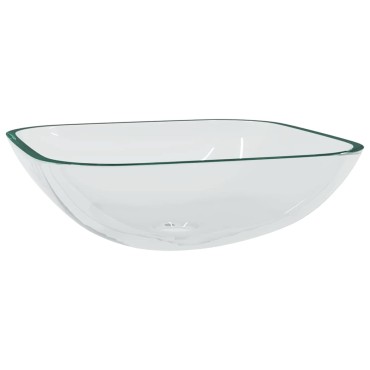 vidaXL Νιπτήρας Διάφανος 42 x 42 x 14 εκ. Γυάλινος
