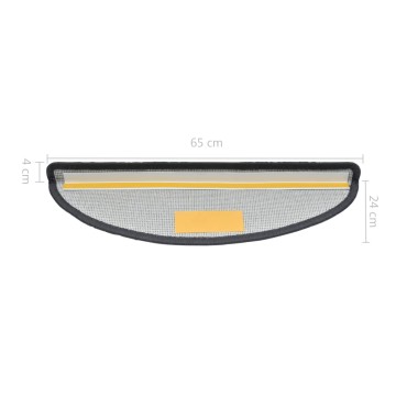 vidaXL Πατάκια Σκάλας 15 τεμ. Σκούρο Γκρι 65 x 24 x 4 εκ.