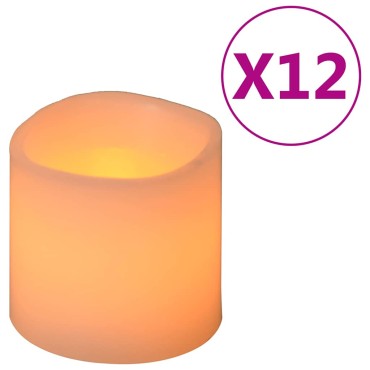 vidaXL Κεριά LED Ηλεκτρ. 12 τεμ. Θερμό Λευκό