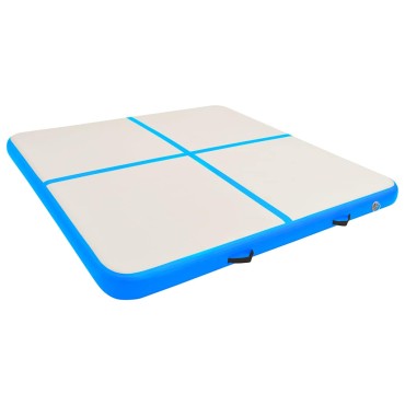 vidaXL Στρώμα Ενόργανης Φουσκωτό Μπλε 200 x 200 x 15 εκ. PVC με Τρόμπα