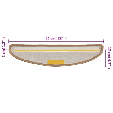 vidaXL Πατάκια Σκάλας Μοκέτα 15 τεμ. Μπεζ 56 x 17 x 3 εκ.