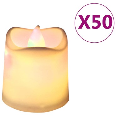 vidaXL Ρεσώ Χωρίς Φλόγα Ηλεκτρικά LED 50 τεμ. Θερμό Λευκό