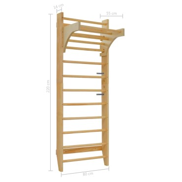 vidaXL Πολύζυγο Τοίχου 80 x 55 x 220 εκ. Ξύλινο