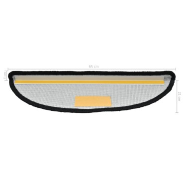 vidaXL Πατάκια Σκάλας Μοκέτα 15 τεμ. Μαύρα 65 x 21 x 4 εκ.