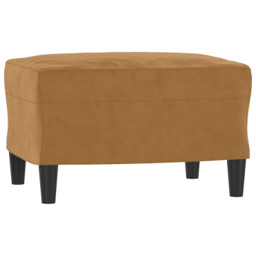 vidaXL Σαλόνι Σετ 3 τεμ. Καφέ από Βελούδο 138x77x80cm  Διθέσιος