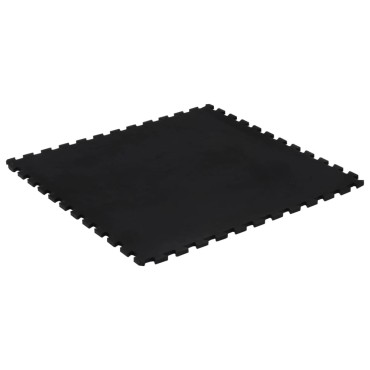 vidaXL Δάπεδο Προστασίας Παζλ Μαύρο 12 χιλ. 100x100 εκ. Καουτσουκ