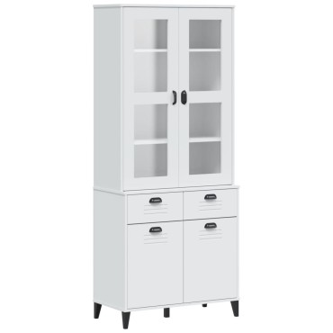 vidaXL Ντουλάπι Ψηλό VIKEN Λευκός 80x40x190cm από Μασίφ Ξύλο Πεύκου 1 τεμ.