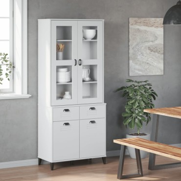 vidaXL Ντουλάπι Ψηλό VIKEN Λευκός 80x40x190cm από Μασίφ Ξύλο Πεύκου 1 τεμ.