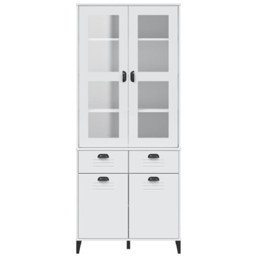 vidaXL Ντουλάπι Ψηλό VIKEN Λευκός 80x40x190cm από Μασίφ Ξύλο Πεύκου 1 τεμ.