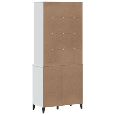 vidaXL Ντουλάπι Ψηλό VIKEN Λευκός 80x40x190cm από Μασίφ Ξύλο Πεύκου 1 τεμ.