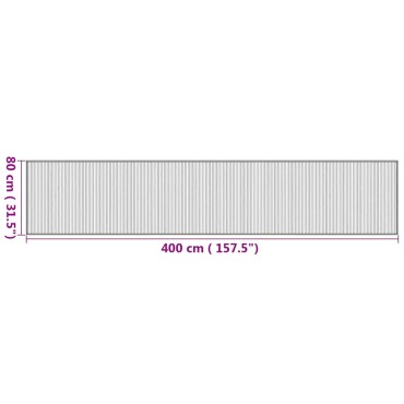 vidaXL Χαλί Ορθογώνιο Φυσικό 80x400cm Μπαμπού