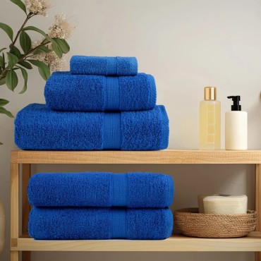 vidaXL Πετσέτες Μπάνιου Premium SOLUND 4 τεμ. Μπλε 100x150 εκ. 600 γρ./μ²