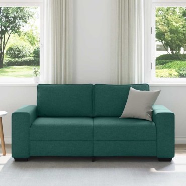 vidaXL Διθέσιος Καναπές Σκούρο Πράσινο 180x77x82cm Ύφασμα