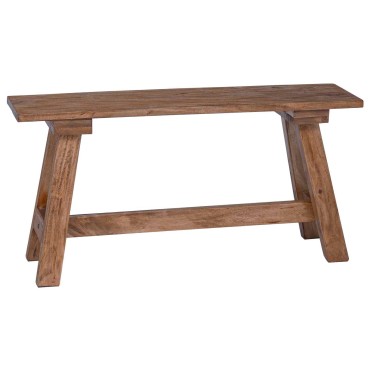 vidaXL παγκάκι Φυσικό 92x23,5x45,5cm Μασίφ ξύλο μαόνι