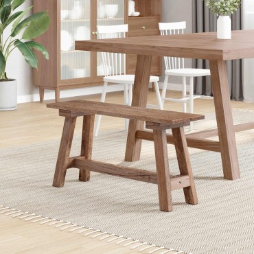 vidaXL παγκάκι Φυσικό 92x23,5x45,5cm Μασίφ ξύλο μαόνι