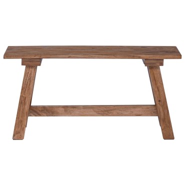 vidaXL παγκάκι Φυσικό 92x23,5x45,5cm Μασίφ ξύλο μαόνι