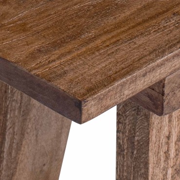 vidaXL παγκάκι Φυσικό 92x23,5x45,5cm Μασίφ ξύλο μαόνι