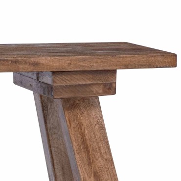 vidaXL παγκάκι Φυσικό 92x23,5x45,5cm Μασίφ ξύλο μαόνι