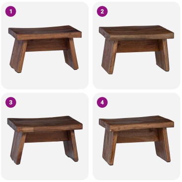 vidaXL Σκαμνί Φυσικό 29x20x17cm Ξύλο Μαόνι