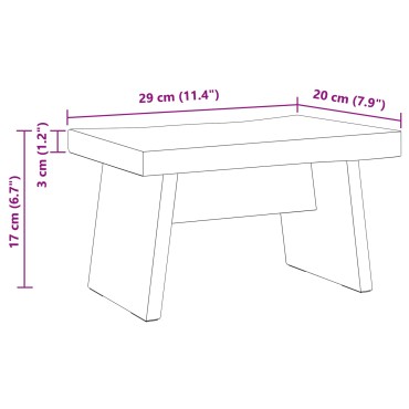 vidaXL Σκαμνί Φυσικό 29x20x17cm Ξύλο Μαόνι