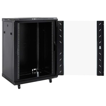 vidaXL Ντουλάπα δικτύου με αποθήκευση Μαύρο 60 x 60 x 80 εκ Ατσάλι
