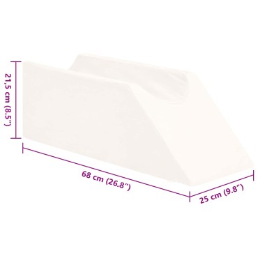 vidaXL Μαξιλάρι Ποδιών 68 x 25 x 21,5 εκ Σφιχτό PU Αφρός Λευκό