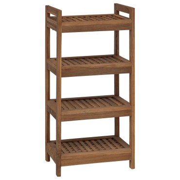 vidaXL Ράφι μπάνιου Φυσικό 45x30x97cm Στερεό Ξύλο Τίκ