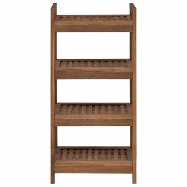 vidaXL Ράφι μπάνιου Φυσικό 45x30x97cm Στερεό Ξύλο Τίκ