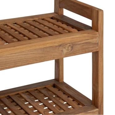 vidaXL Ράφι μπάνιου Φυσικό 45x30x97cm Στερεό Ξύλο Τίκ