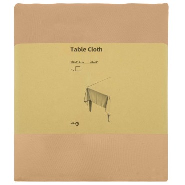 vidaXL Ύφασμα Τραπέζης τετράγωνο Μπεζ 110 x 110 cm Πολυεστέρας