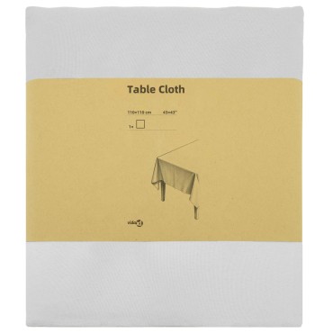 vidaXL Ύφασμα Τραπέζης τετράγωνο Λευκό 110 x 110 cm Πολυεστέρας