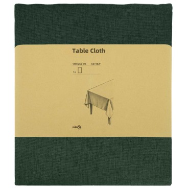 vidaXL Ύφασμα Τραπέζης Ορθογώνιος Σκούρο Πράσινο 140 x 260 cm