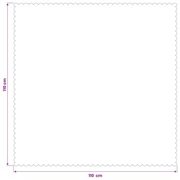 vidaXL Ύφασμα Τραπέζης τετράγωνο Λευκό κρεμ 110 x 110 cm