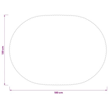 vidaXL Ύφασμα Τραπέζης Ωοειδής Λευκό 130 x 180 εκ.