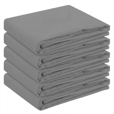 vidaXL Ύφασμα Τραπέζης 5 τμχ. Ανοιχτό γκρι 140 x 160 cm Πολυεστέρας