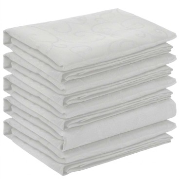 vidaXL Ύφασμα Τραπέζης 5 τμχ. τετράγωνο Λευκό 110 x 110 cm