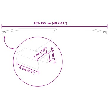 vidaXL Μπράκετ Ταυροειδούς για Τρέιλερ Ασημί 102-155 cm Αλουμίνιο