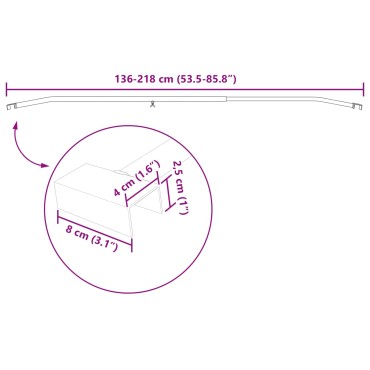 vidaXL Μπράκετ Ταυροειδούς για Τρέιλερ Ασημί 136-218 εκ