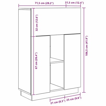 vidaXL Γραφείο Καπνιστό Δρύς 71.5x31.5x106.5cm Επεξεργασμένο Ξύλο 1 τεμ.