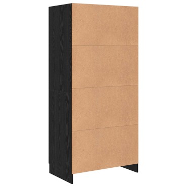 vidaXL Ντουλάπι Μαύρη Οξυά 82,5x51,5x180cm Επεξεργασμένο Ξύλο